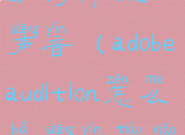 adobeaudition如何降低声音(adobeaudition怎么把声音调小)