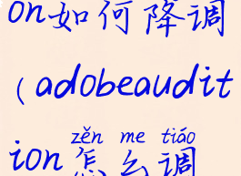 adobeaudition如何降调(adobeaudition怎么调高低音)