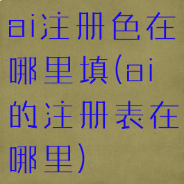 ai注册色在哪里填(ai的注册表在哪里)