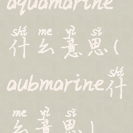 aquamarine什么意思(aubmarine什么意思)