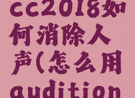 auditioncc2018如何消除人声(怎么用audition消人声)