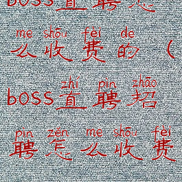 boss直聘怎么收费的(boss直聘招聘怎么收费)