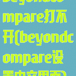 beyondcompare打不开(beyondcompare设置中文界面)
