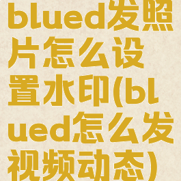 blued发照片怎么设置水印(blued怎么发视频动态)