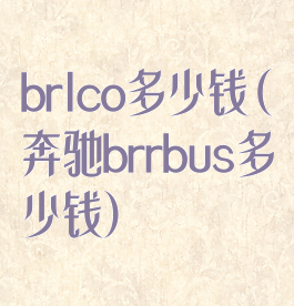 brlco多少钱(奔驰brrbus多少钱)