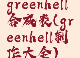 greenhell合成表(greenhell制作大全)