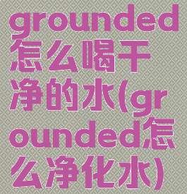 grounded怎么喝干净的水(grounded怎么净化水)
