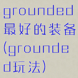 grounded最好的装备(grounded玩法)