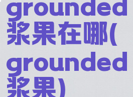 grounded浆果在哪(grounded浆果)