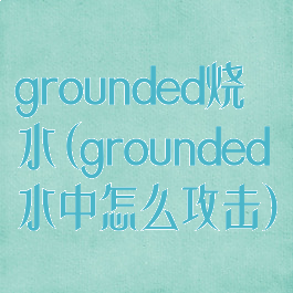 grounded烧水(grounded水中怎么攻击)