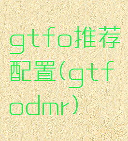 gtfo推荐配置(gtfodmr)