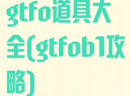 gtfo道具大全(gtfob1攻略)