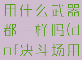 dnf决斗场用什么武器都一样吗(dnf决斗场用什么装备)