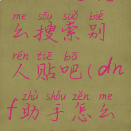 dnf助手怎么搜索别人贴吧(dnf助手怎么看别人)