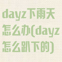 dayz下雨天怎么办(dayz怎么趴下的)