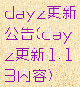 dayz更新公告(dayz更新1.13内容)