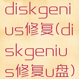 diskgenius修复(diskgenius修复u盘)