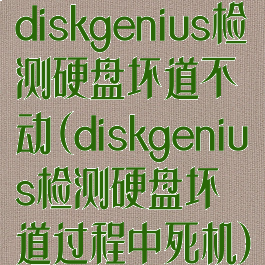 diskgenius检测硬盘坏道不动(diskgenius检测硬盘坏道过程中死机)