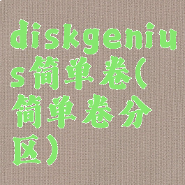 diskgenius简单卷(简单卷分区)