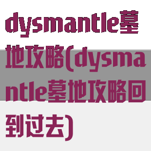 dysmantle墓地攻略(dysmantle墓地攻略回到过去)