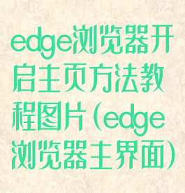 edge浏览器开启主页方法教程图片(edge浏览器主界面)