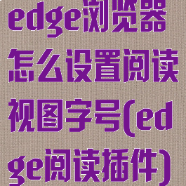 edge浏览器怎么设置阅读视图字号(edge阅读插件)