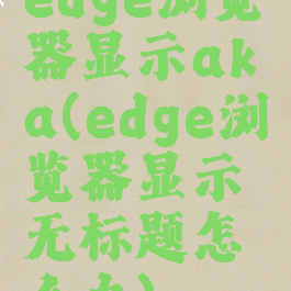 edge浏览器显示aka(edge浏览器显示无标题怎么办)