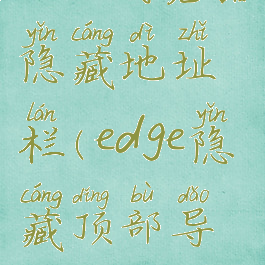 edge浏览器隐藏地址栏(edge隐藏顶部导航)