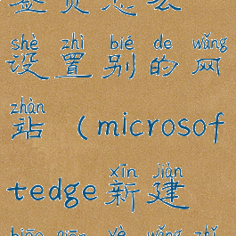 edge新建标签页怎么设置别的网站(microsoftedge新建标签页网址)