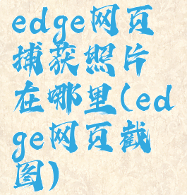 edge网页捕获照片在哪里(edge网页截图)