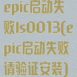 epic启动失败ls0013(epic启动失败请验证安装)