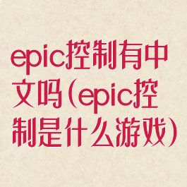 epic控制有中文吗(epic控制是什么游戏)