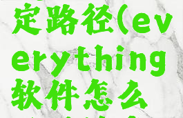 everything怎么指定路径(everything软件怎么设置搜索路径)