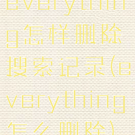 everything怎样删除搜索记录(everything怎么删除)