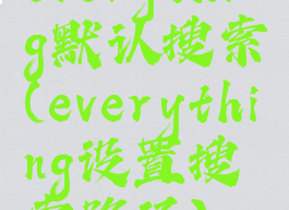 everything默认搜索(everything设置搜索路径)