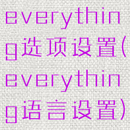 everything选项设置(everything语言设置)