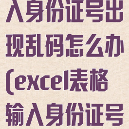 excel表格输入身份证号出现乱码怎么办(excel表格输入身份证号显示乱码)