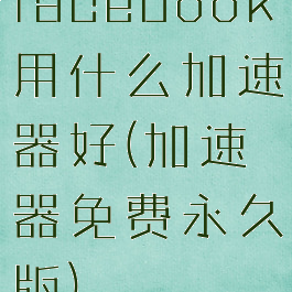 facebook用什么加速器好(加速器免费永久版)