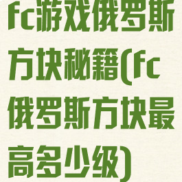 fc游戏俄罗斯方块秘籍(fc俄罗斯方块最高多少级)