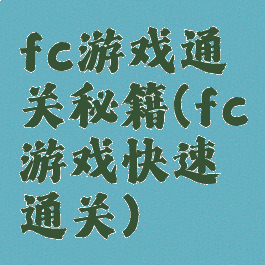 fc游戏通关秘籍(fc游戏快速通关)