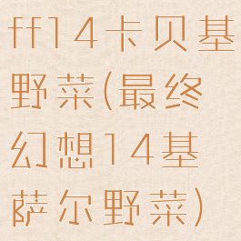 ff14卡贝基野菜(最终幻想14基萨尔野菜)