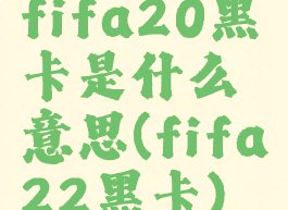 fifa20黑卡是什么意思(fifa22黑卡)