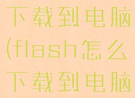 flash怎么下载到电脑(flash怎么下载到电脑上)