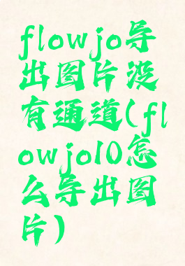 flowjo导出图片没有通道(flowjo10怎么导出图片)