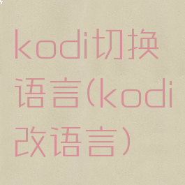 kodi切换语言(kodi改语言)