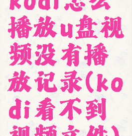 kodi怎么播放u盘视频没有播放记录(kodi看不到视频文件)