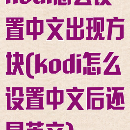 kodi怎么设置中文出现方块(kodi怎么设置中文后还是英文)