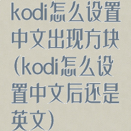 kodi怎么设置中文出现方块(kodi怎么设置中文后还是英文)