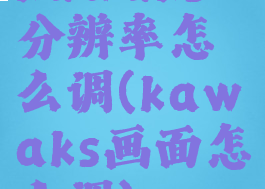 kawaks分辨率怎么调(kawaks画面怎么调)