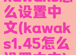 kawaks怎么设置中文(kawaks1.45怎么设置中文)